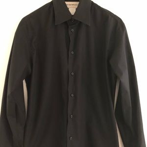 Mens Emporio Armani Black L/S Button Down S